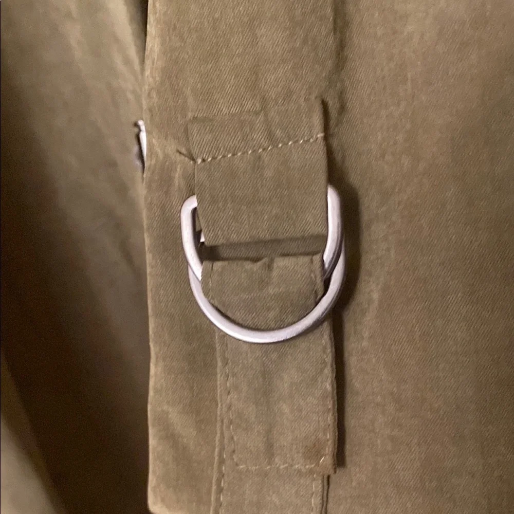 Buckle BKE Jacket Women’s Roll Tab Sleeve Tie Cinch Closure Olive Size M